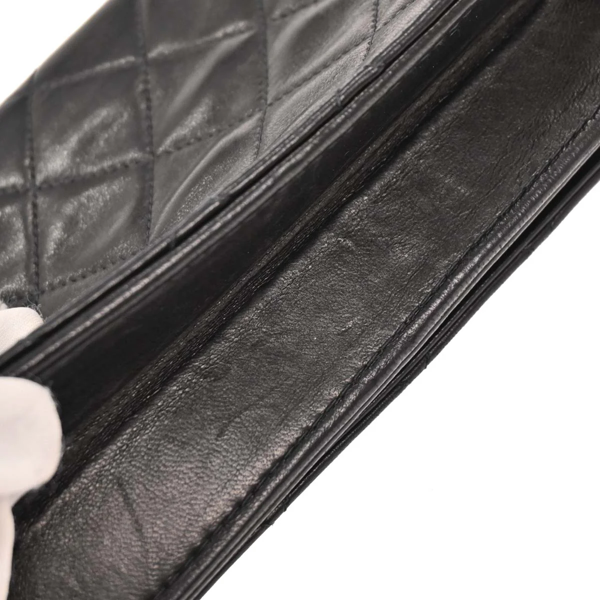 Chanel 2003-2004 Black Lambskin Turnlock Mini Full Flap Shoulder Bag - Image 4