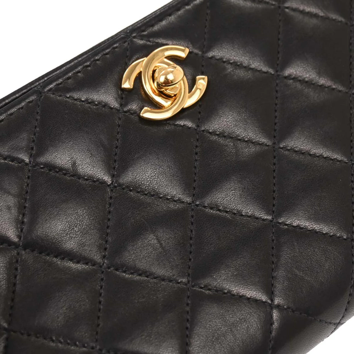 Chanel 2003-2004 Black Lambskin Turnlock Mini Full Flap Shoulder Bag - Image 5