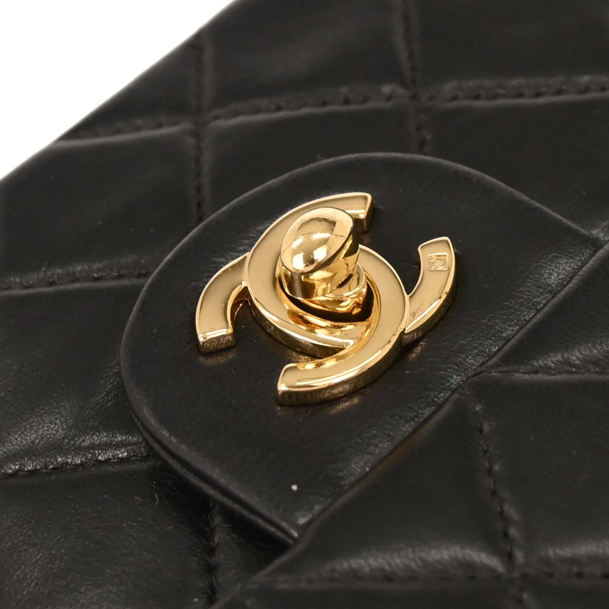 Chanel 2003-2004 Black Lambskin Mini Classic Square Flap Shoulder Bag - Image 5