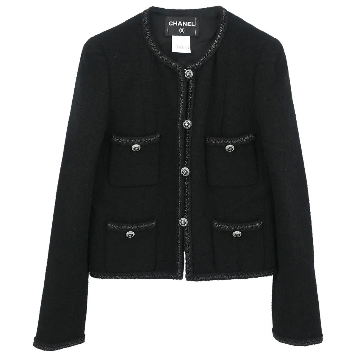 Chanel 2008 Single Breasted Jacket Black #38