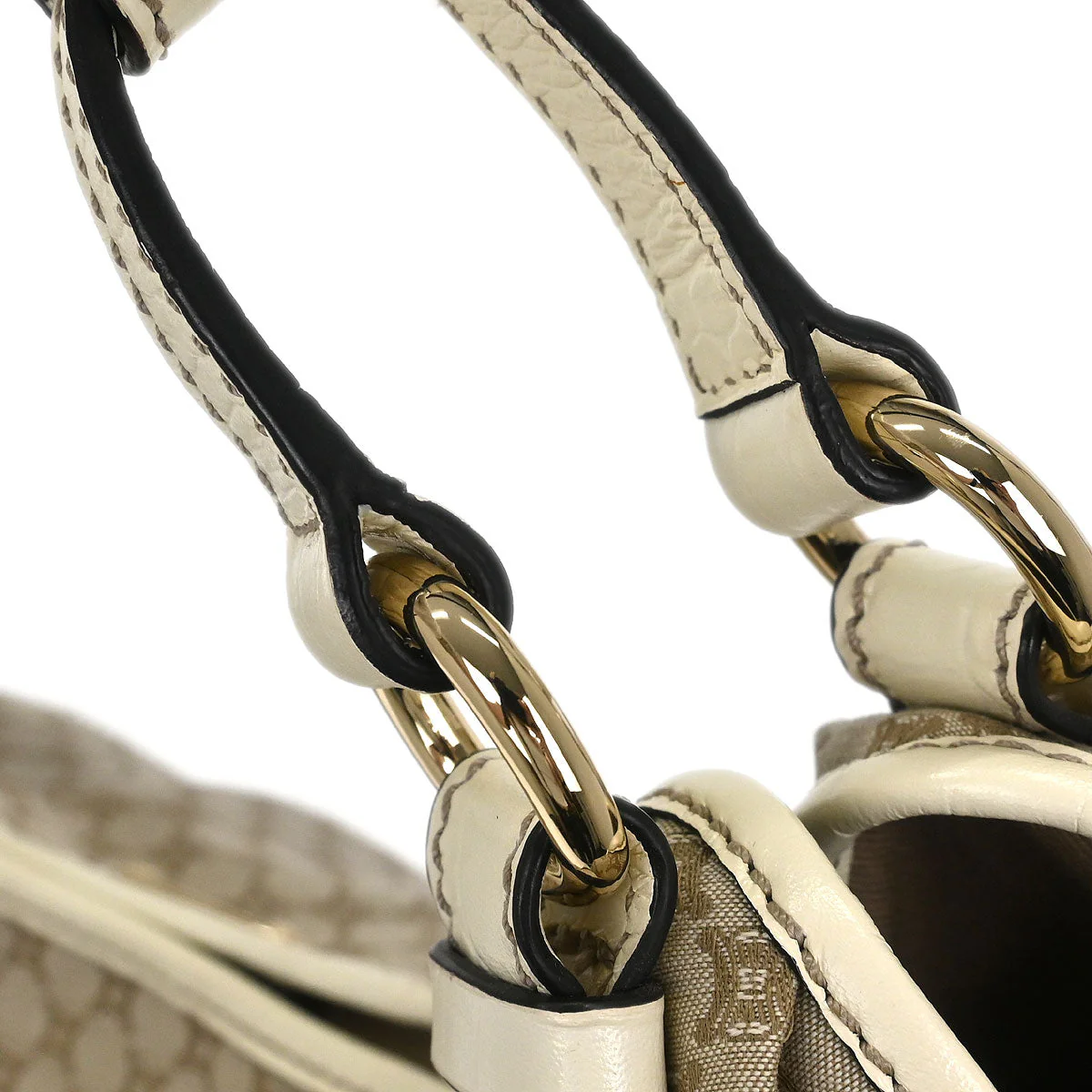 Celine Beige Macadam Shoulder Bag - Image 6