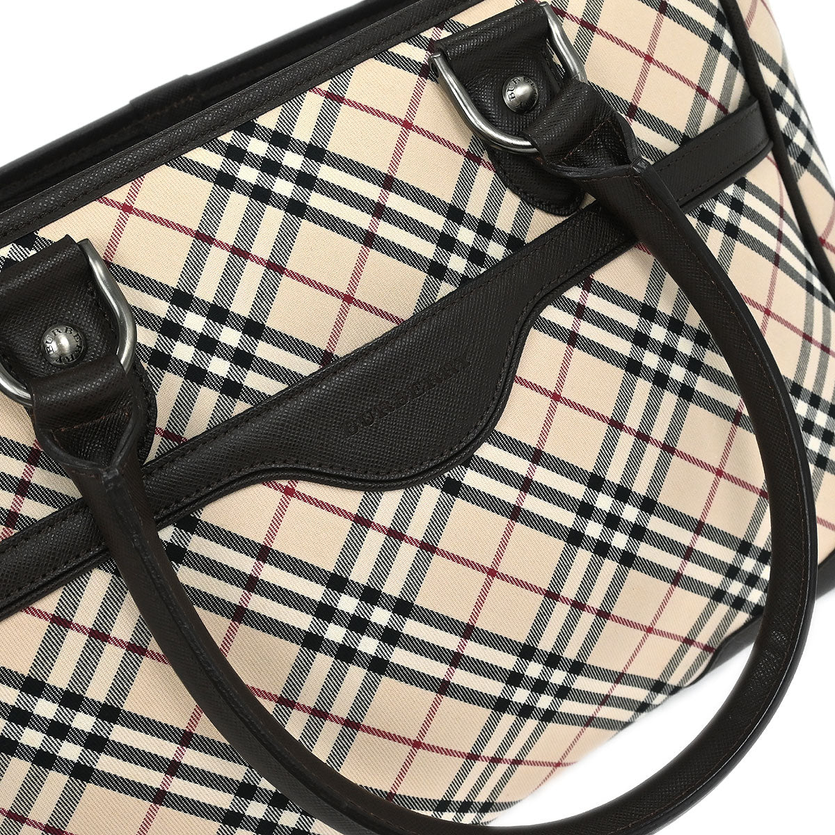 Burberry Beige Canvas Burberry Check Tote Handbag - Image 6