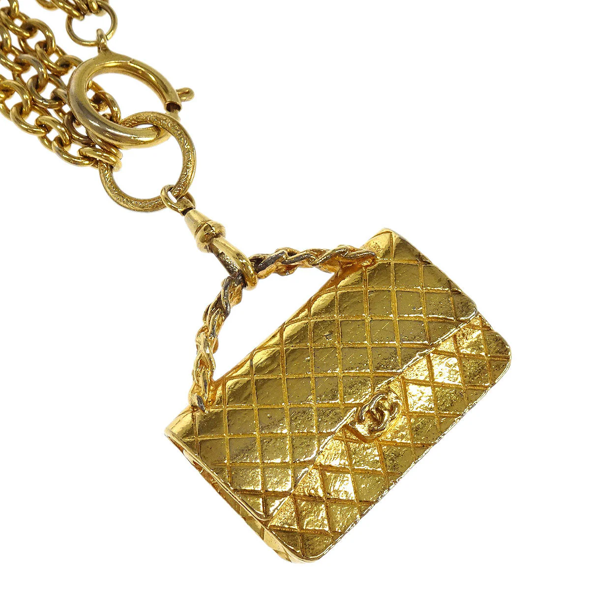 Chanel Gold Handbag Chain Pendant Necklace - Image 2
