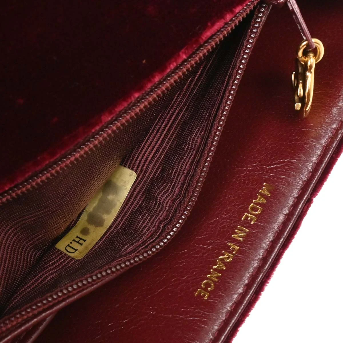 Chanel Bordeaux Velvet Mademoiselle Chain Handbag - Image 9