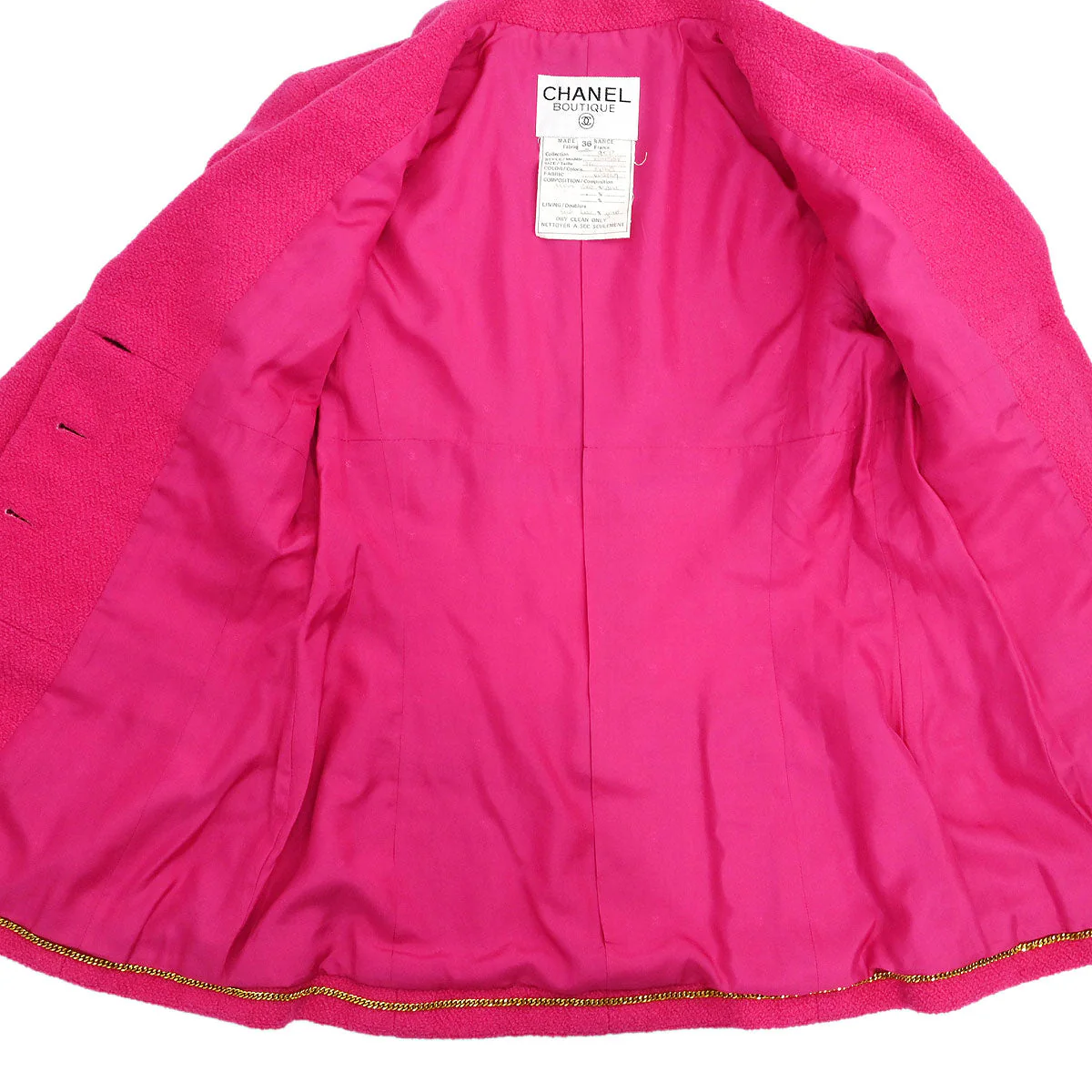 Chanel 1995 Single Breasted Jacket Pink #36 - Image 7