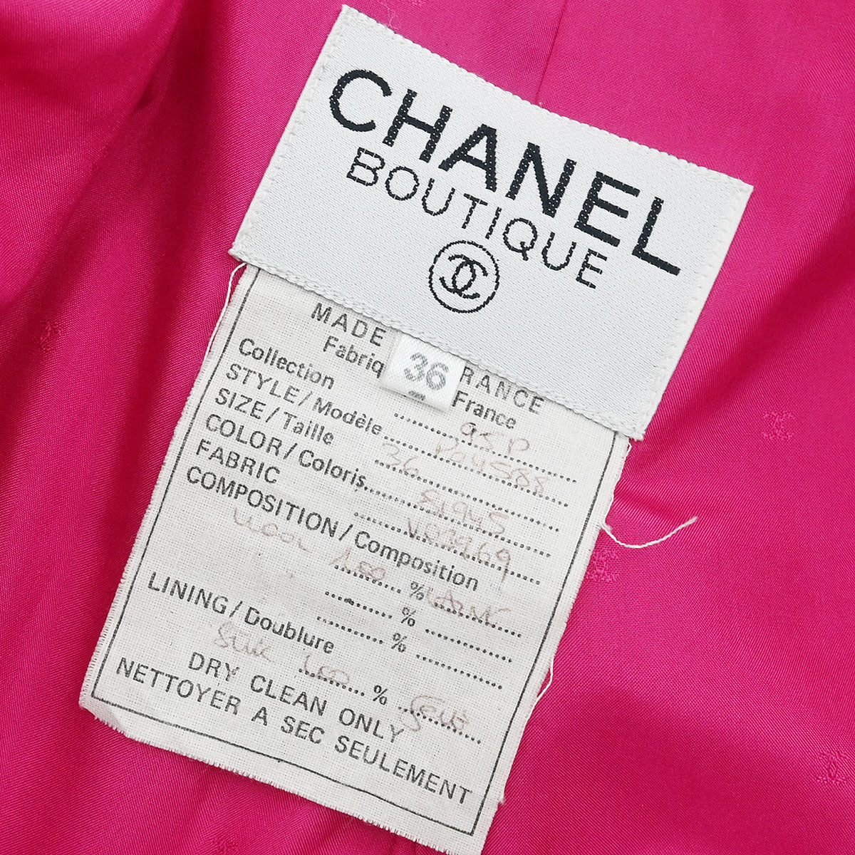 Chanel 1995 Single Breasted Jacket Pink #36 - Image 9