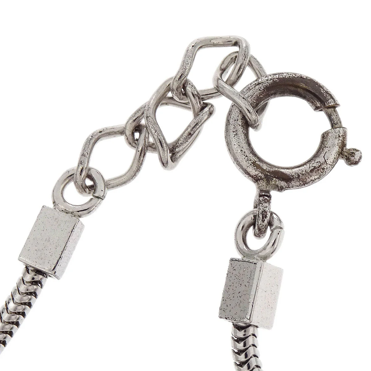 Chanel CC Necklace Pendant Rhinestone Silver 01P - Image 3