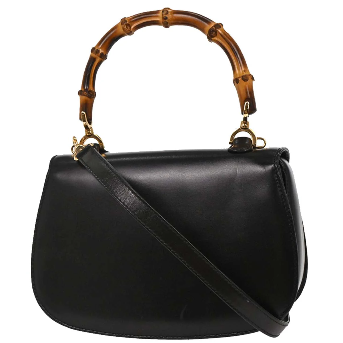 Gucci Black Bamboo 2way Shoulder Handbag - Image 2