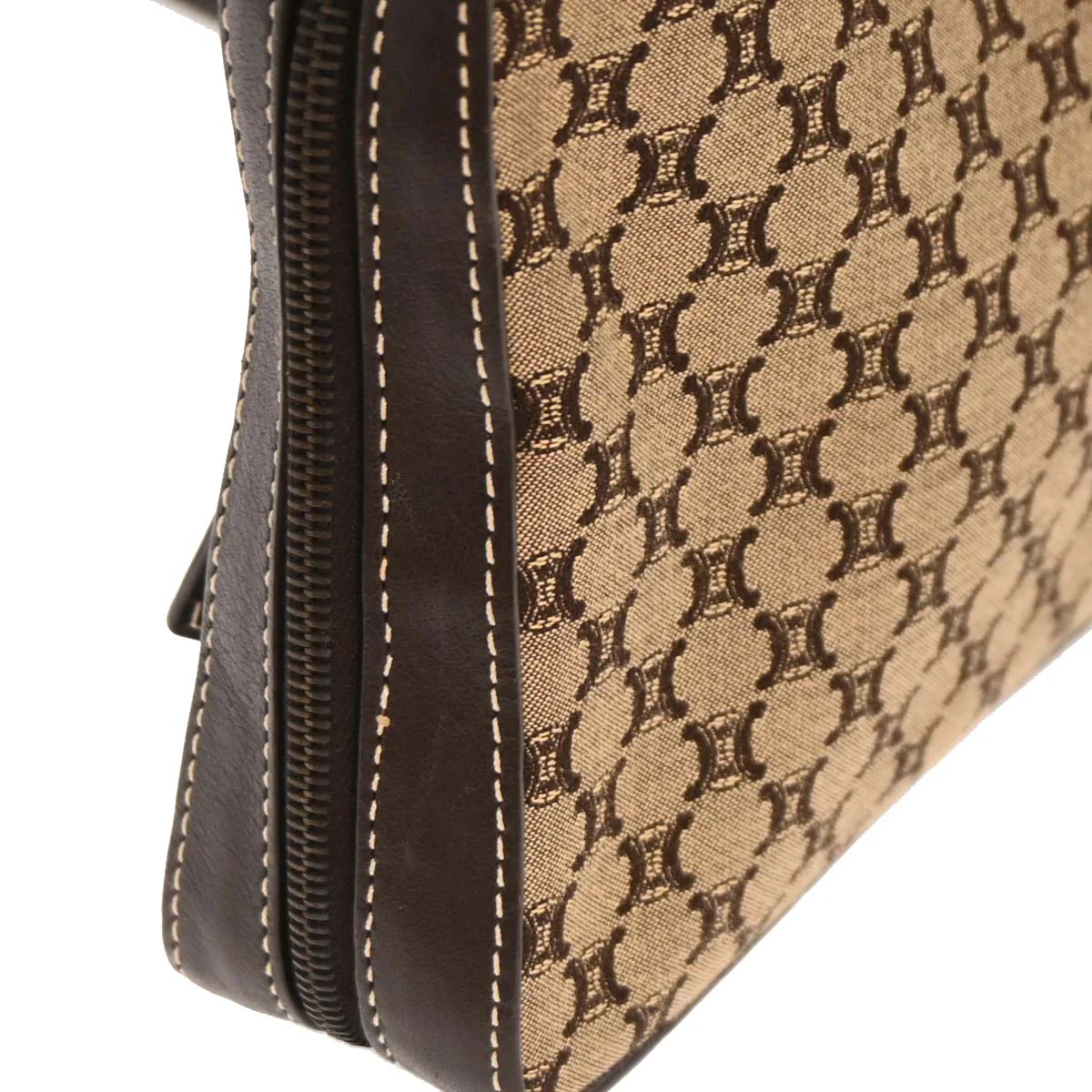 Celine Beige Canvas Macadam Shoulder Bag - Image 3