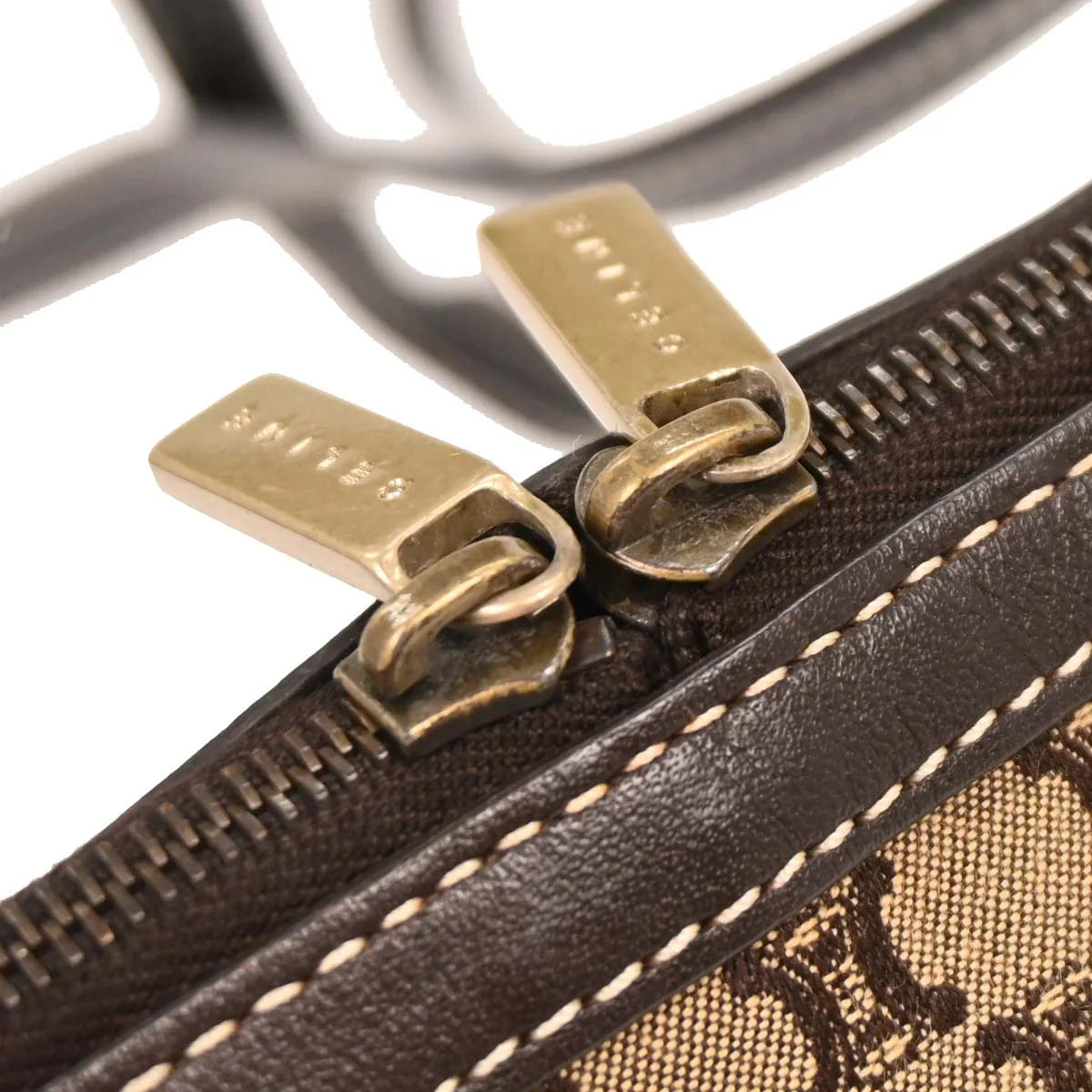 Celine Beige Canvas Macadam Shoulder Bag - Image 5