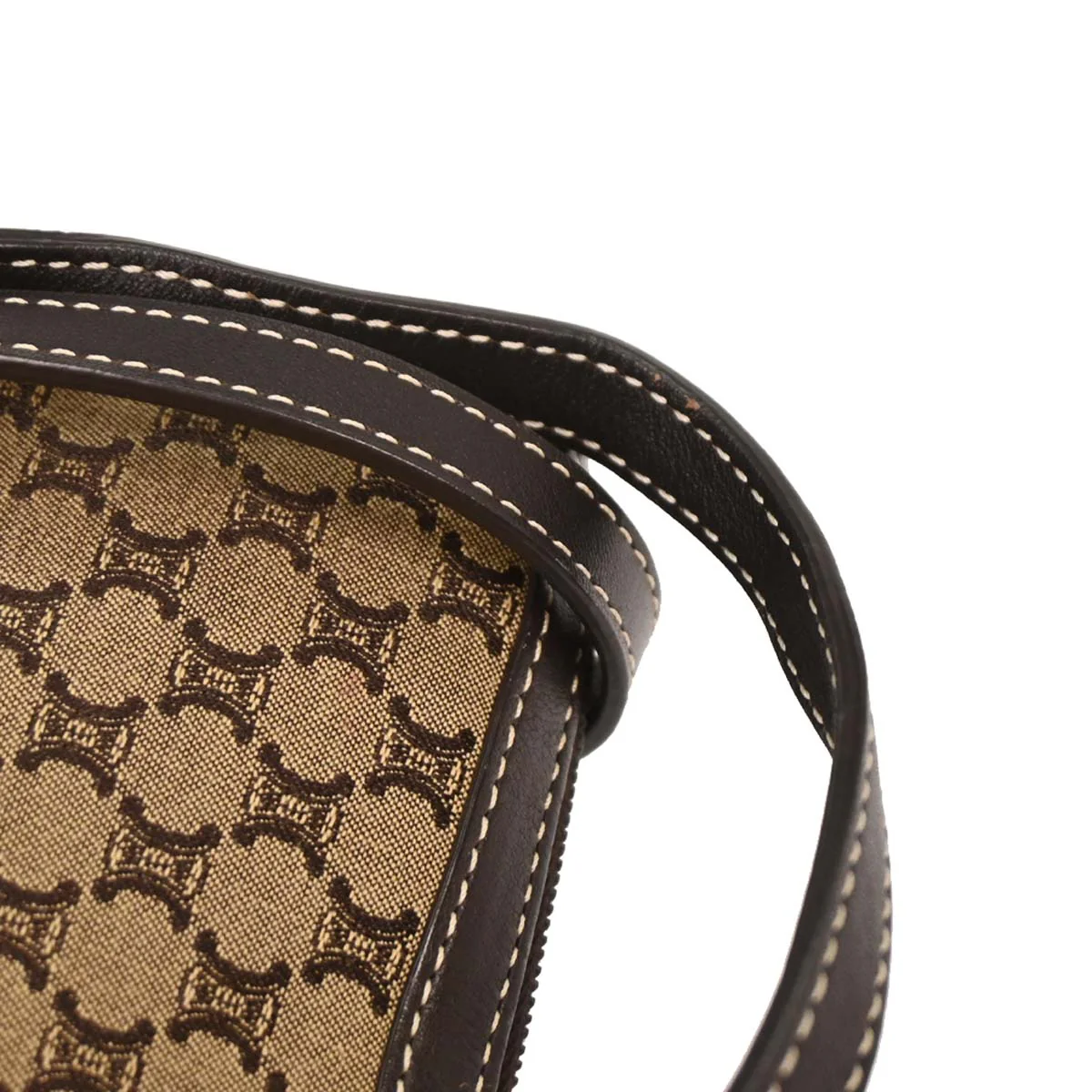 Celine Beige Canvas Macadam Shoulder Bag - Image 7