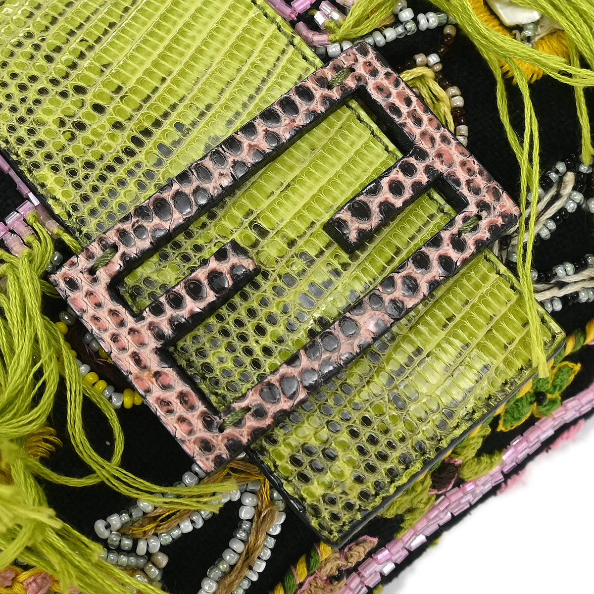 Fendi * Multicolor Embroidered Baguette Handbag - Image 4