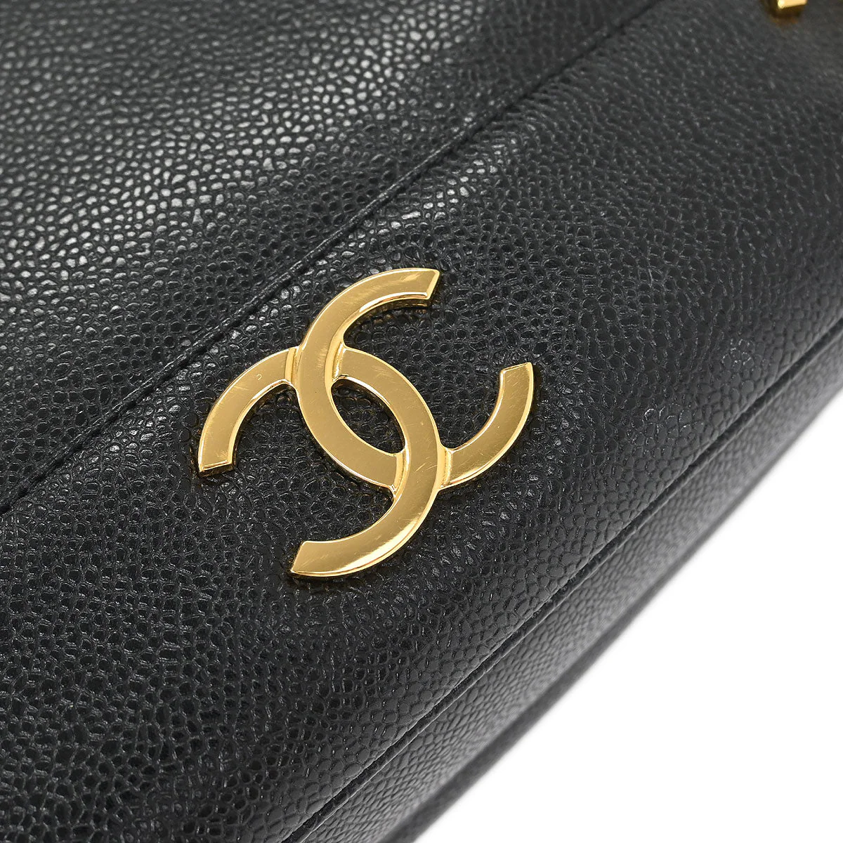 Chanel Black Caviar Triple CC Shoulder Tote Bag - Image 3