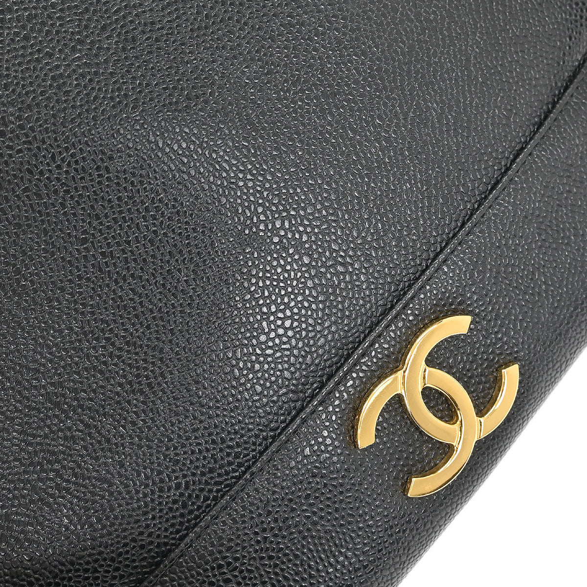 Chanel Black Caviar Triple CC Shoulder Tote Bag - Image 7