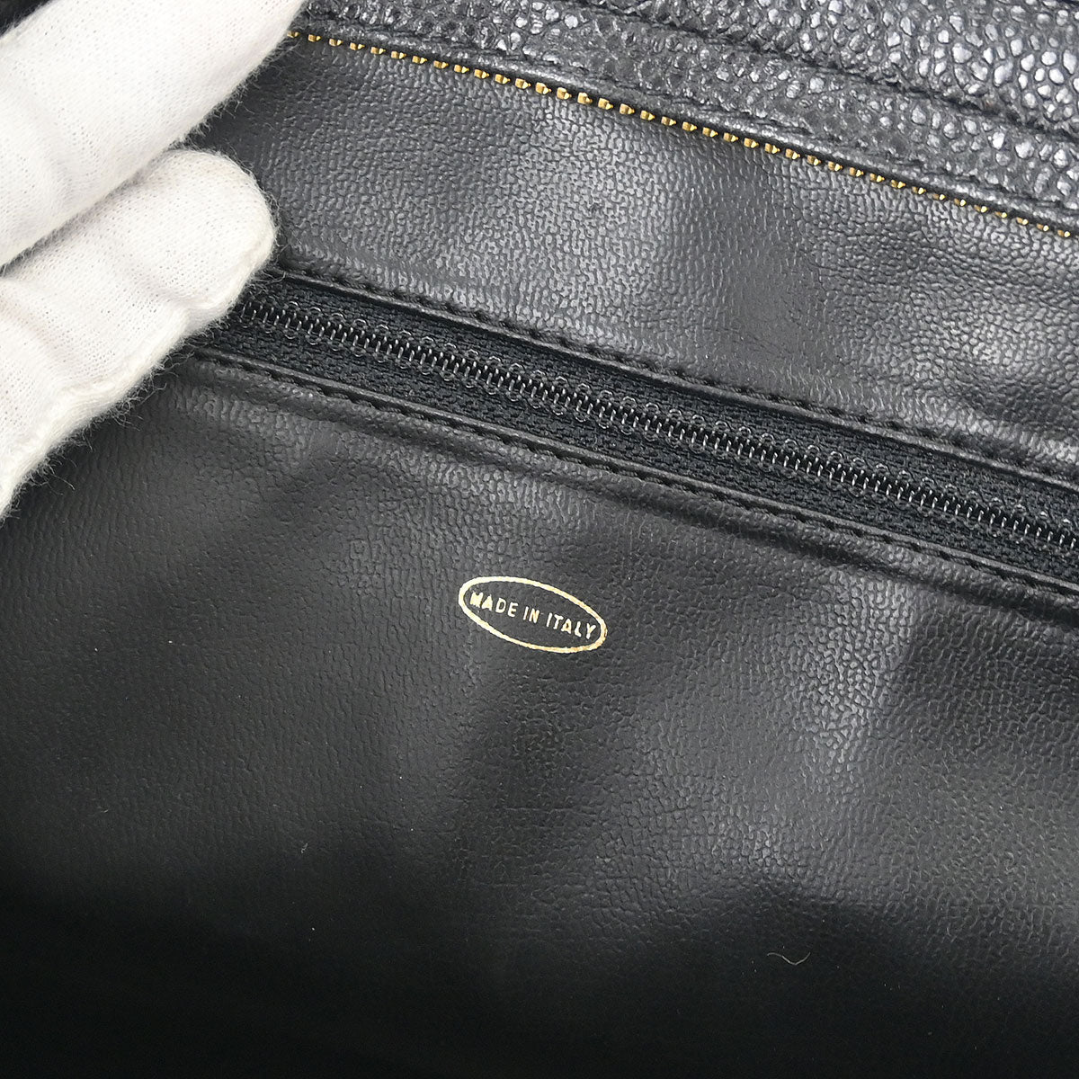 Chanel Black Caviar Triple CC Shoulder Tote Bag - Image 9