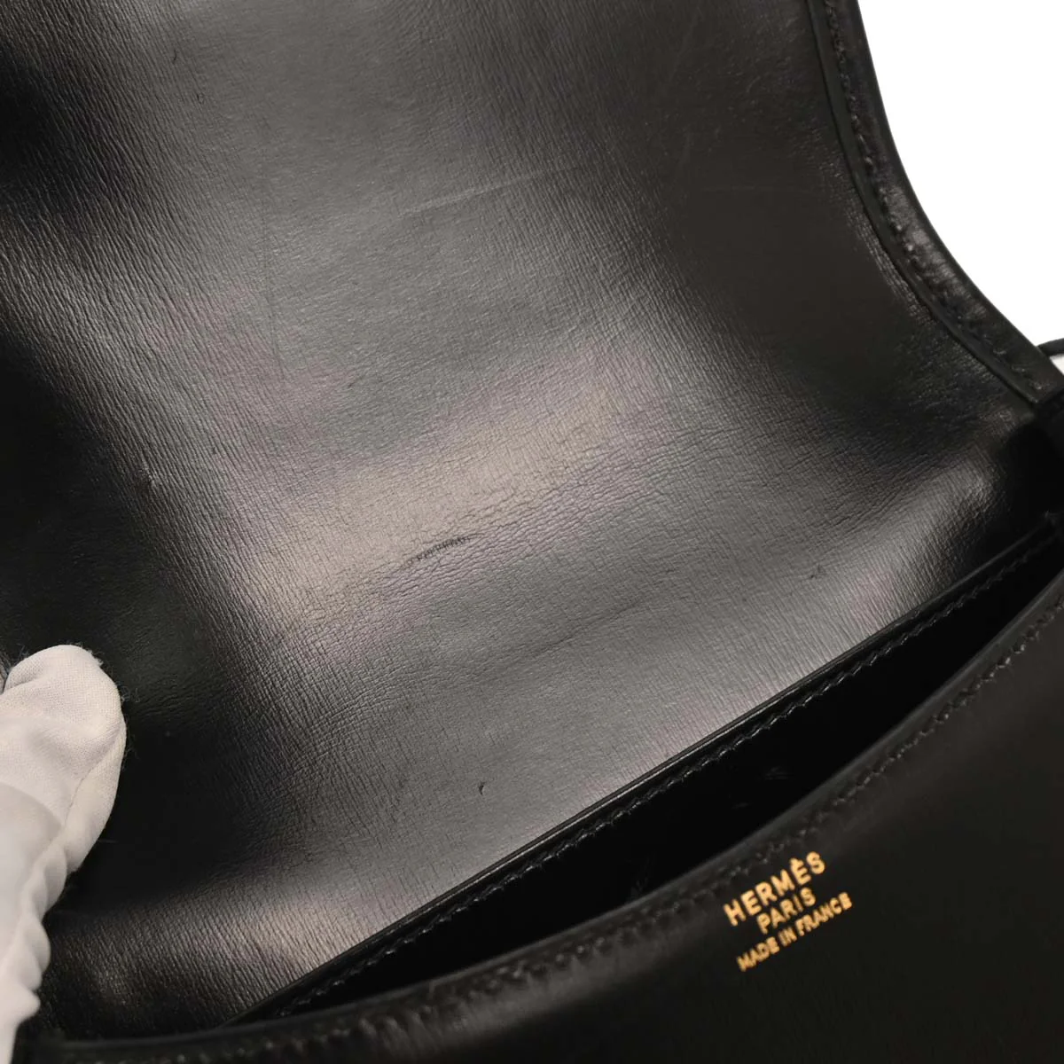 Hermes Black Box Calf Double H Shoulder Bag - Image 6