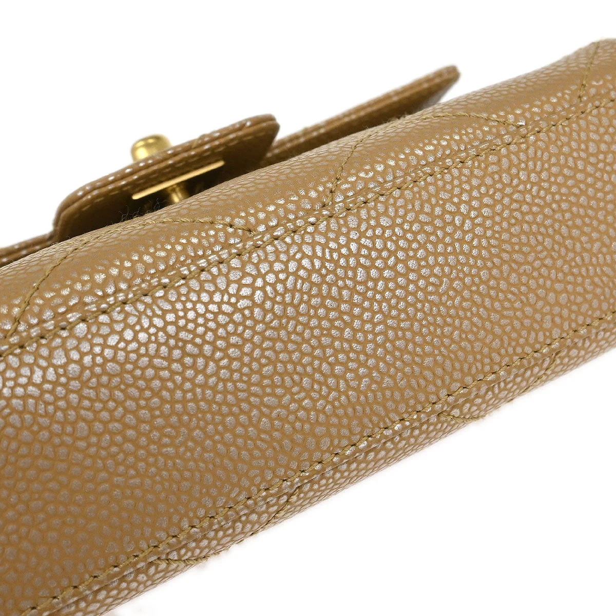 Chanel Beige Caviar Handbag - Image 5