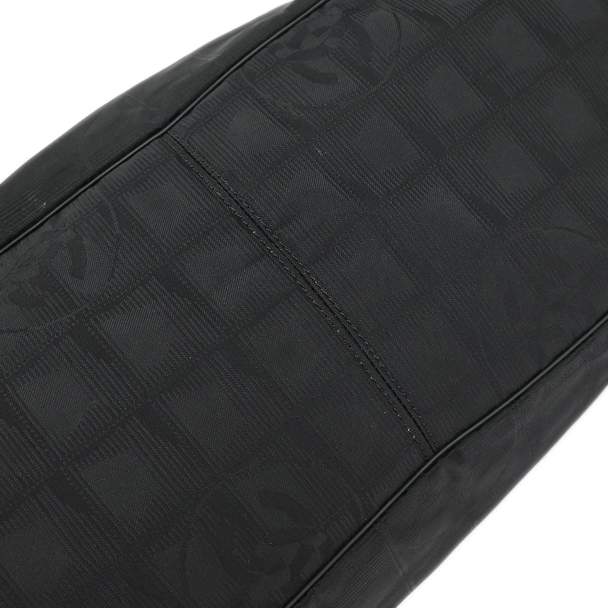 Chanel 2005-2006 Black Jacquard Nylon New Travel Line Tote Handbag - Image 4