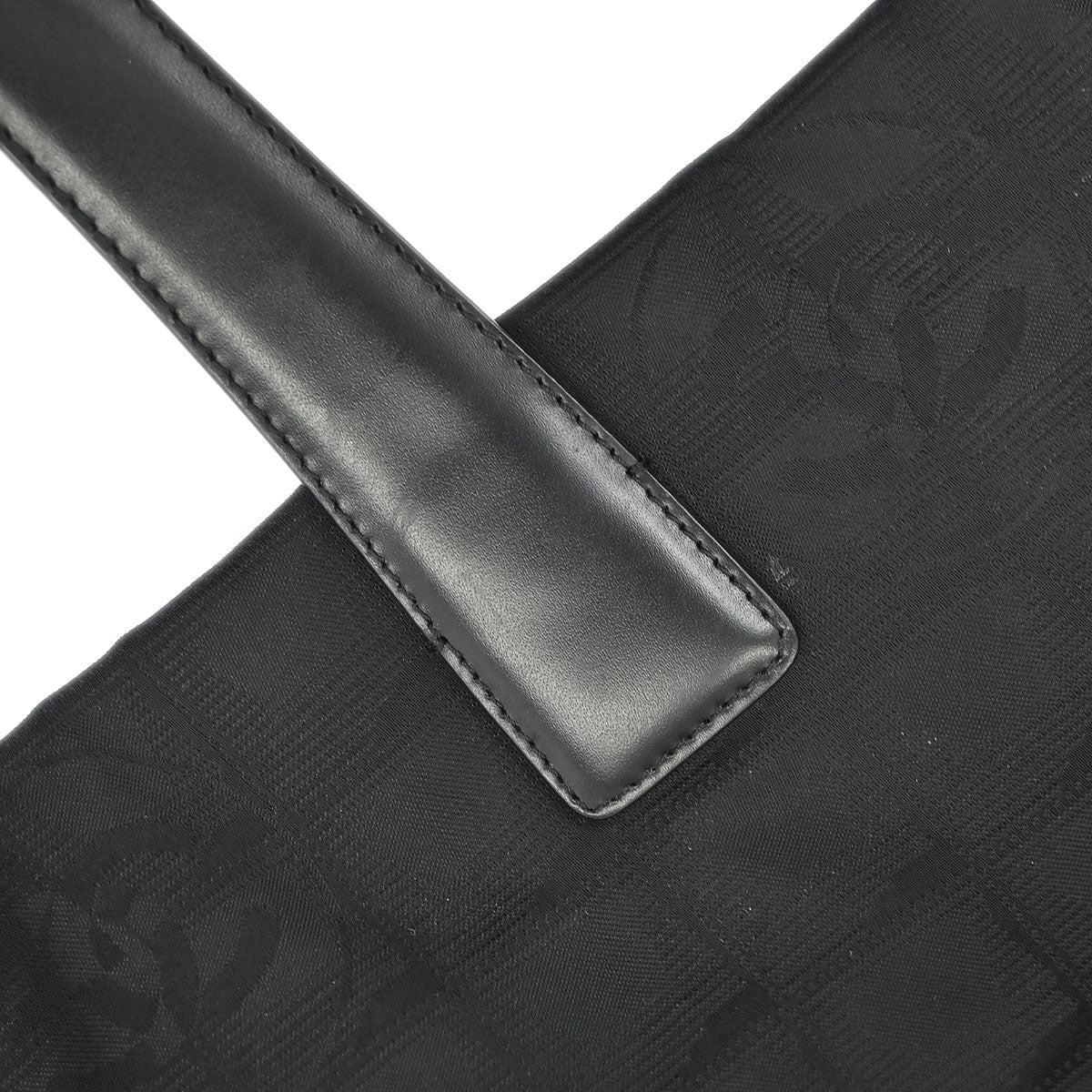 Chanel 2005-2006 Black Jacquard Nylon New Travel Line Tote Handbag - Image 5