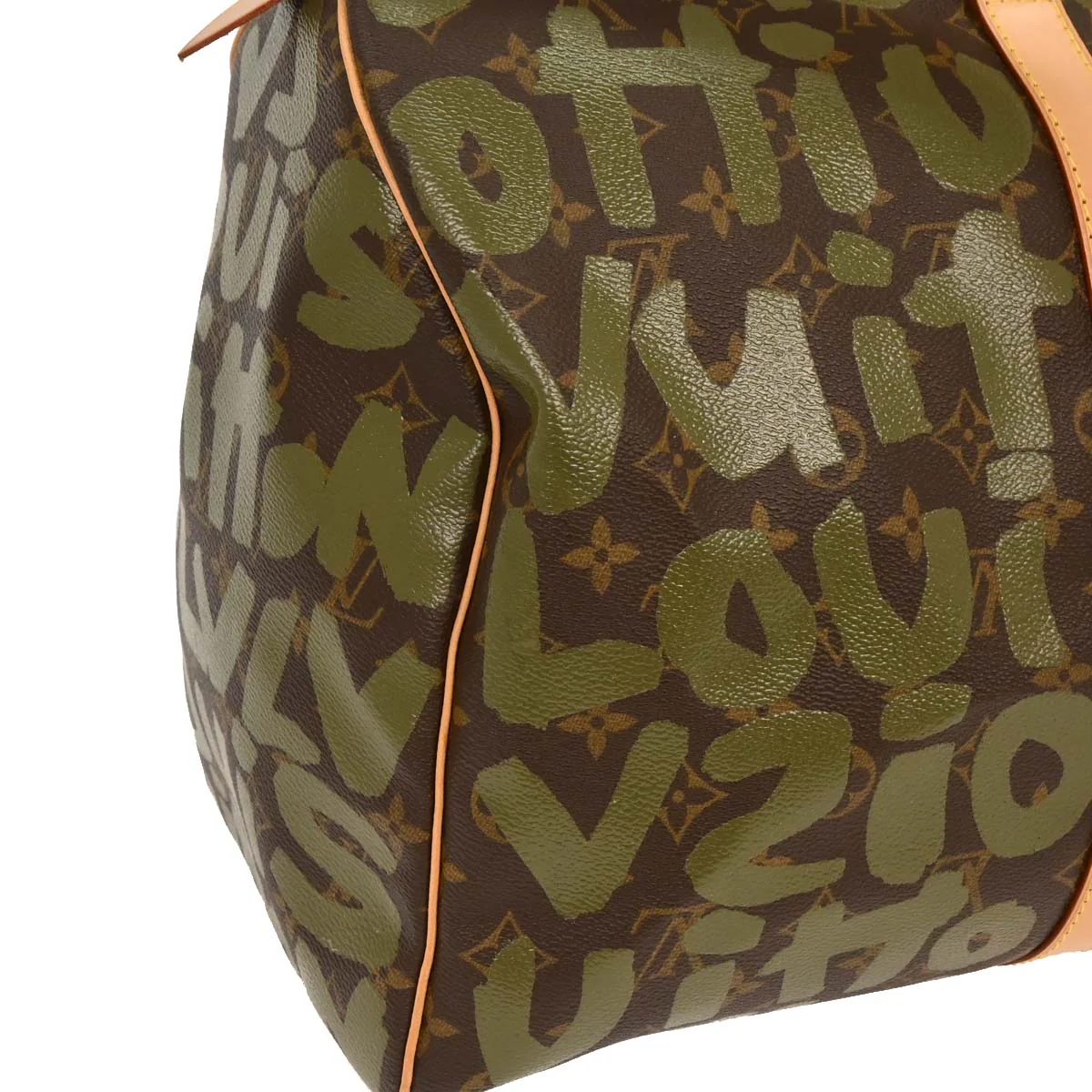 Louis Vuitton Khaki Monogram Graffiti Keepall 50 Duffle Bag M92196 - Image 3