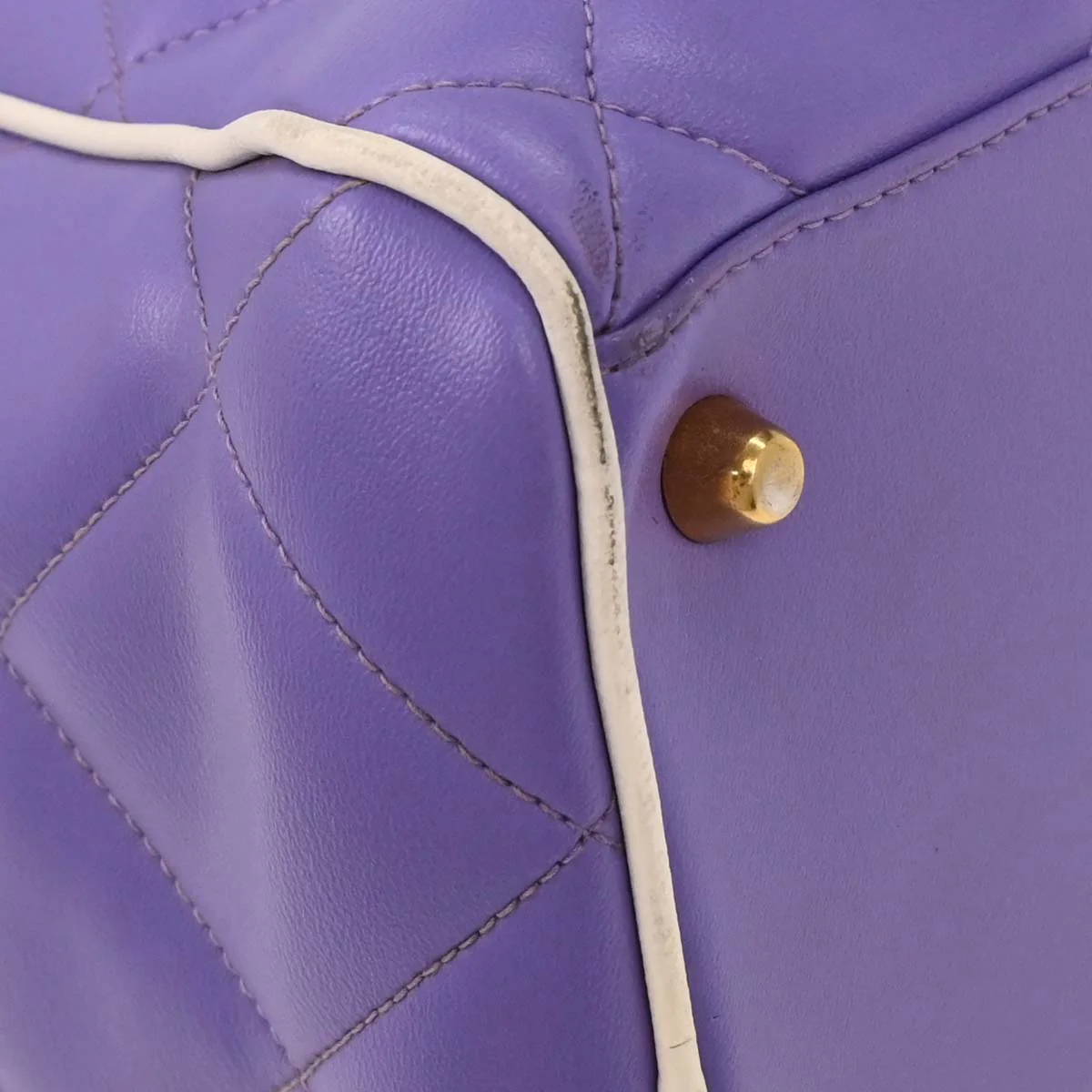 Chanel Purple 1994-1996 Calfskin Bowling Bag - Image 5