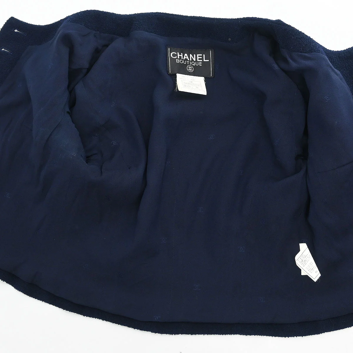 Chanel Single Breasted Jacket Navy #38 - Image 7