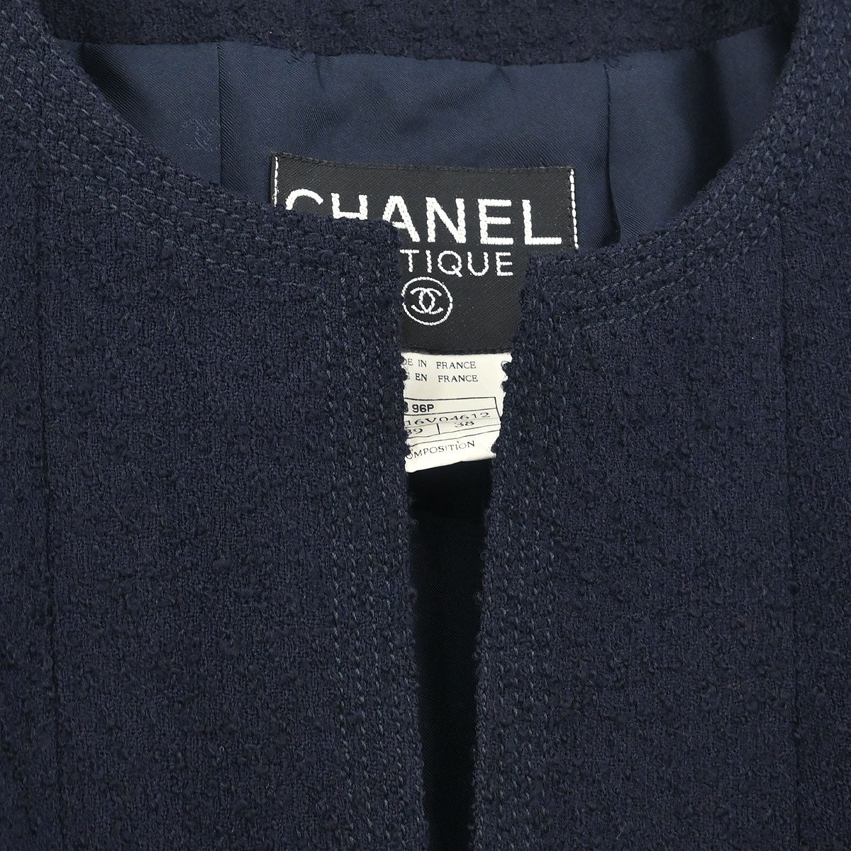 Chanel Collarless Jacket Navy #38 - Image 4