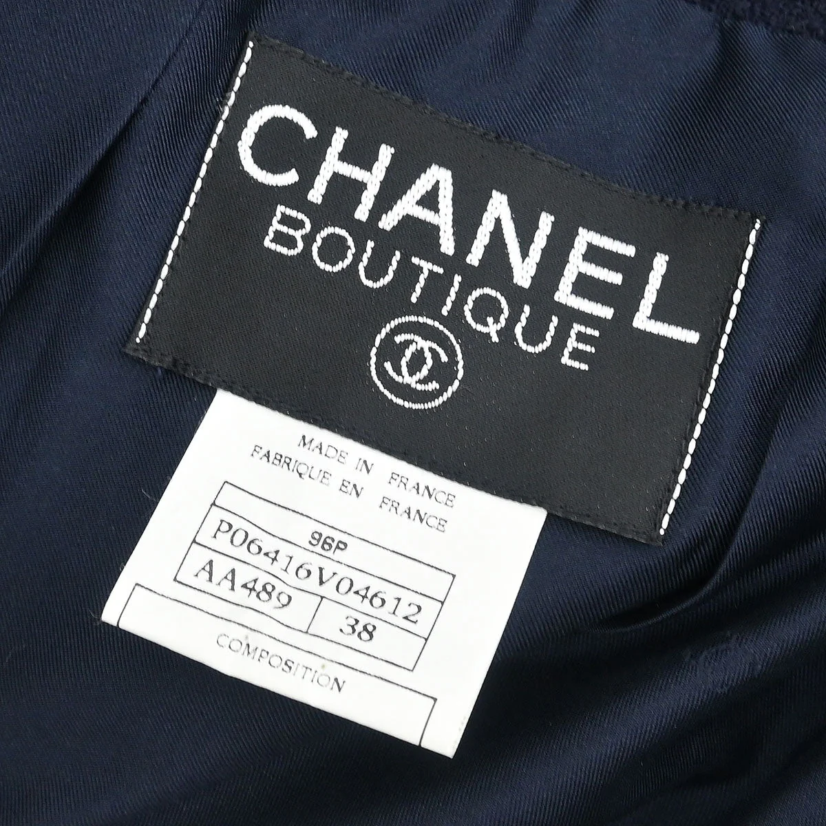 Chanel Collarless Jacket Navy #38 - Image 9