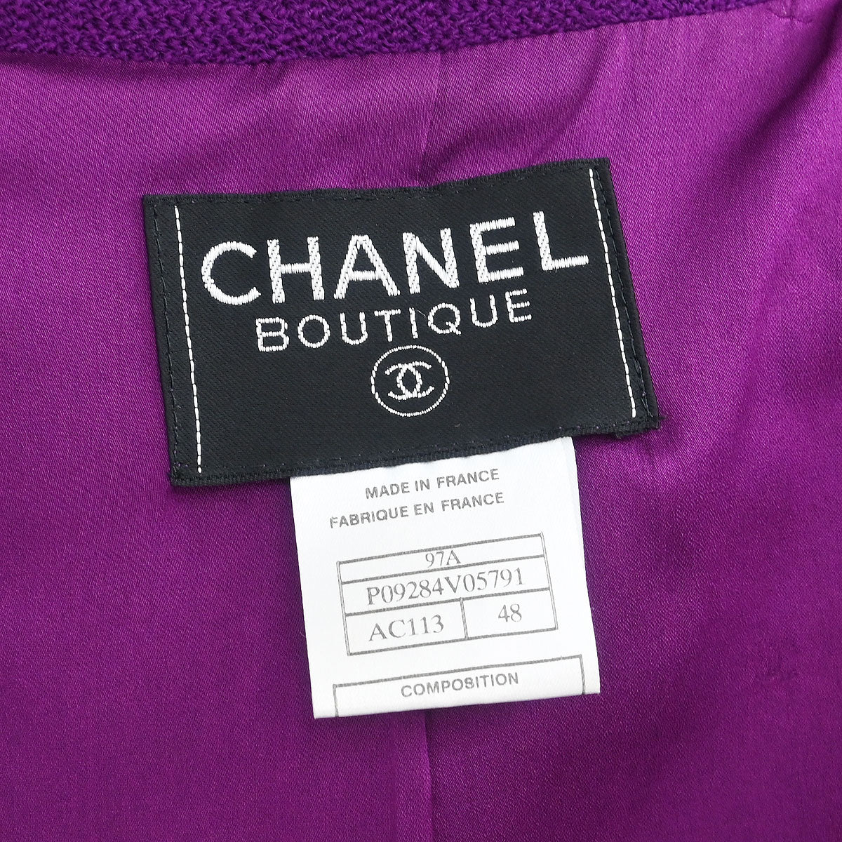 Chanel Single Breasted Jacket Purple #48 - Image 9