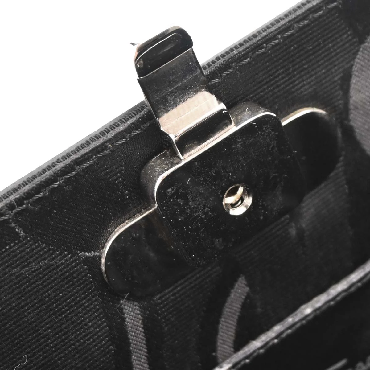 Salvatore Ferragamo Silver Aluminum Gancini Shoulder Bag - Image 9