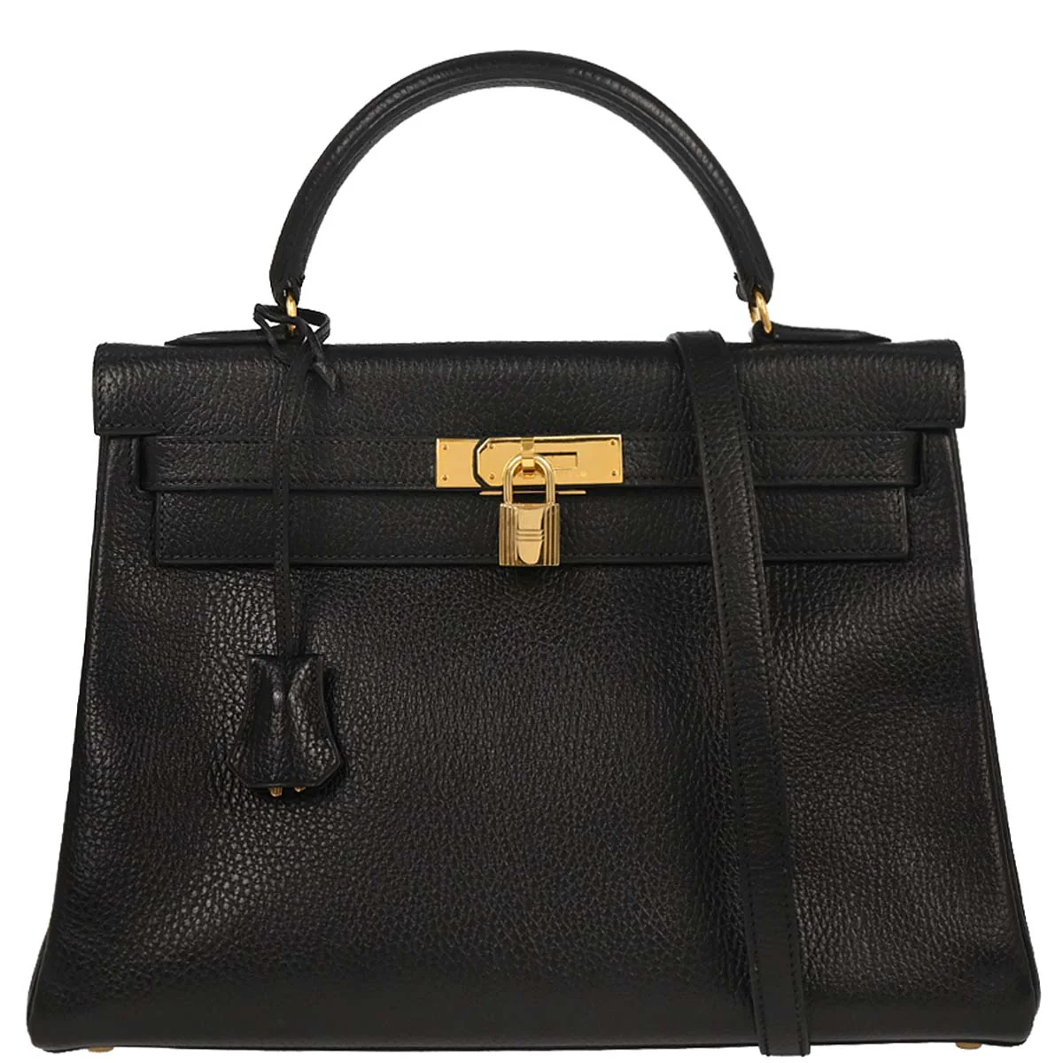 Hermes Black Ardennes Kelly 32 Retourne 2way Shoulder Handbag