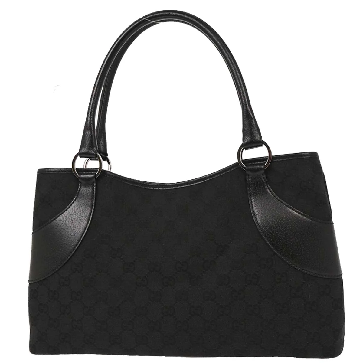 Gucci Black Canvas GG Tote Handbag - Image 2