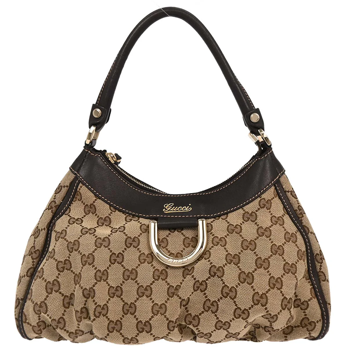 Gucci Beige GG Hobo Abbey D Ring Handbag