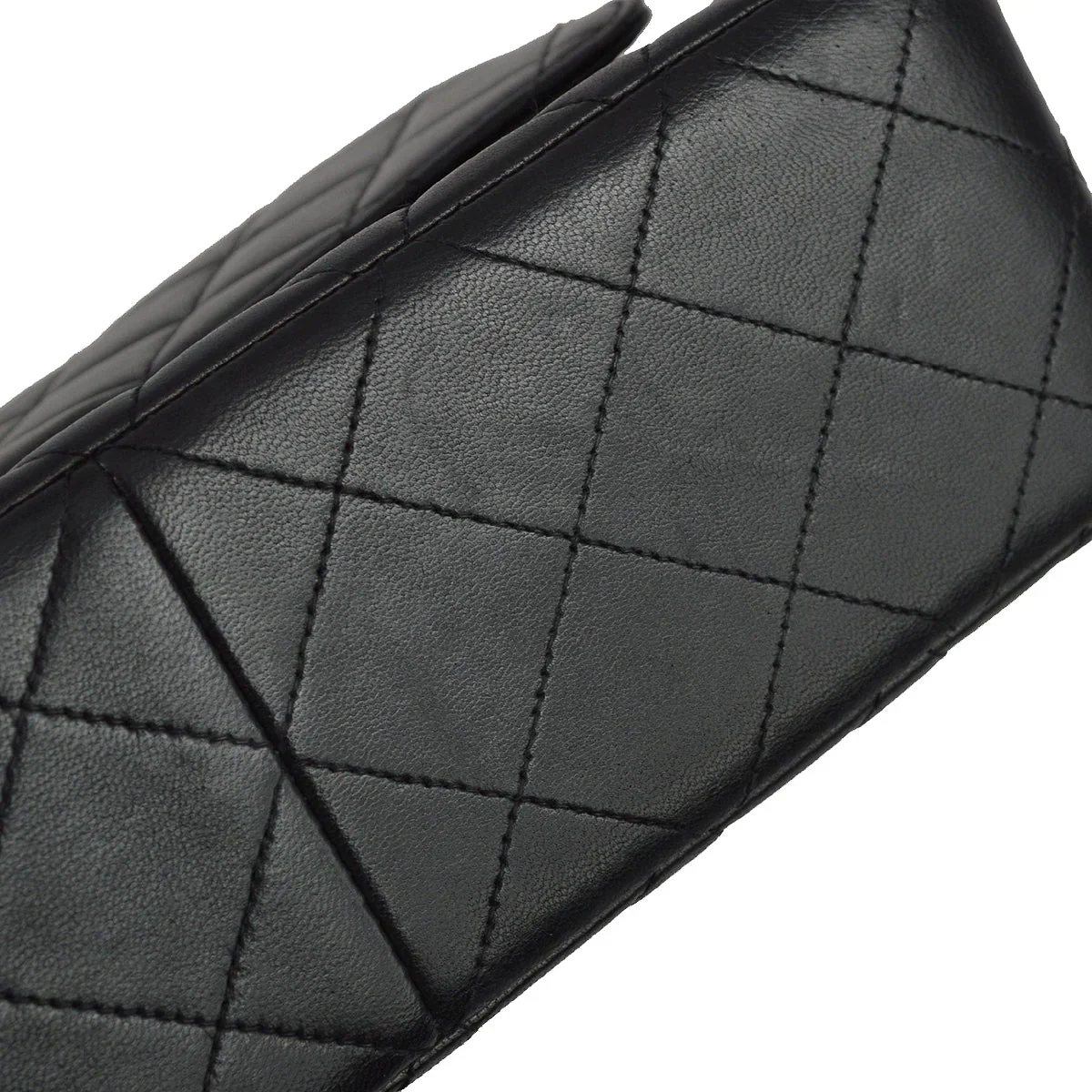 Chanel 1994-1996 Black Lambskin Medium Double Sided Classic Flap Bag - Image 4