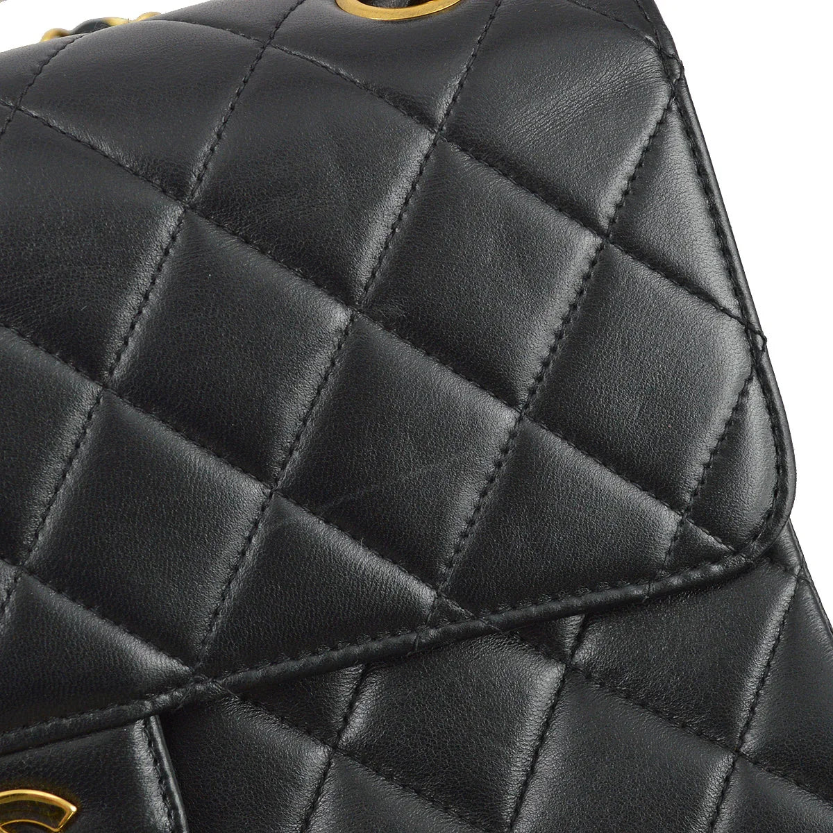 Chanel 1994-1996 Black Lambskin Medium Double Sided Classic Flap Bag - Image 6