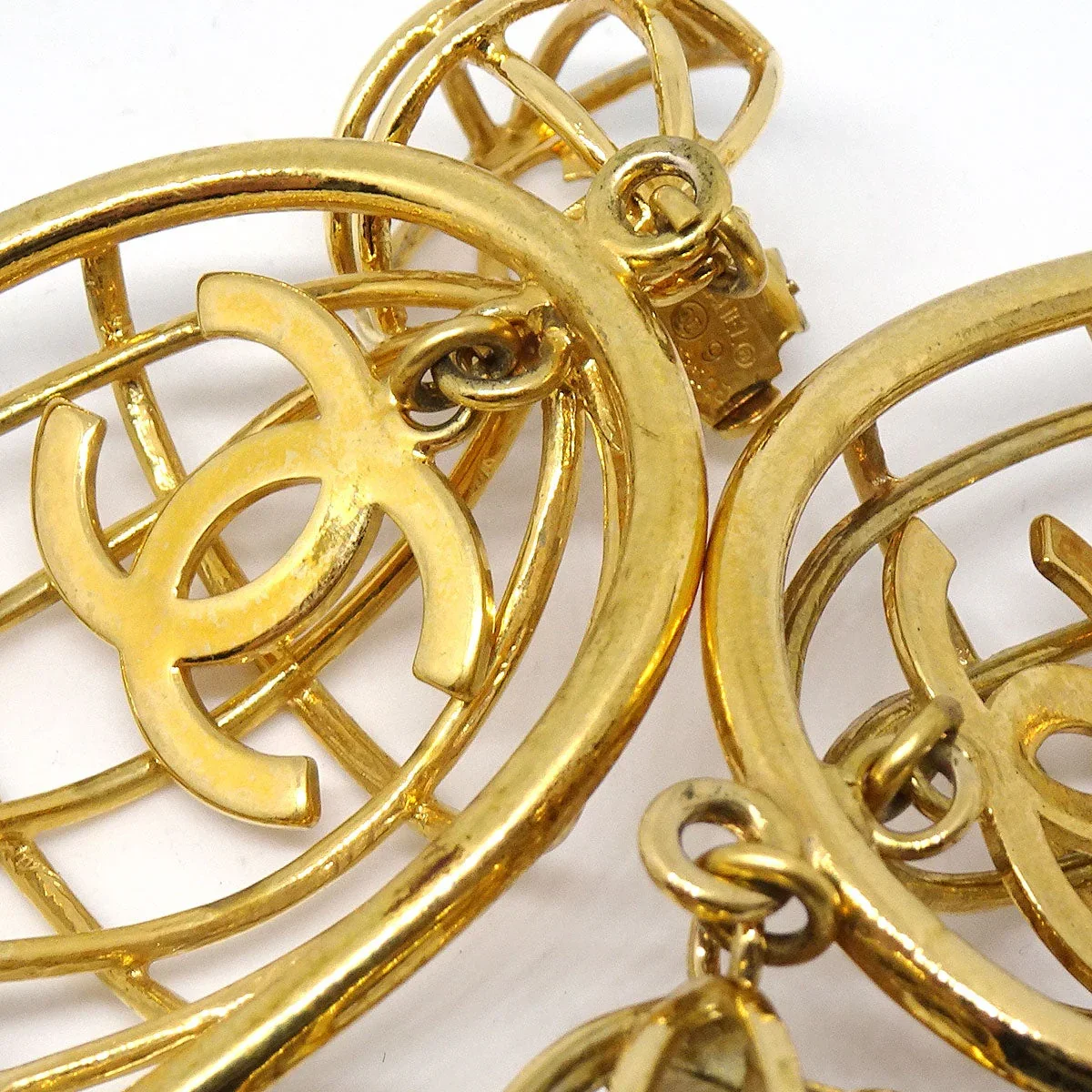CHANEL 1994 Birdcage Earrings Gold 29 - Image 5