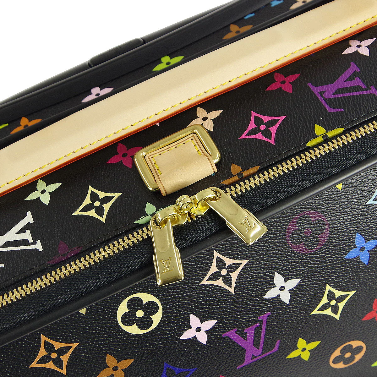Louis Vuitton 2012 * Black Monogram Multicolor Pegase 50 Carry Handbag - Image 6