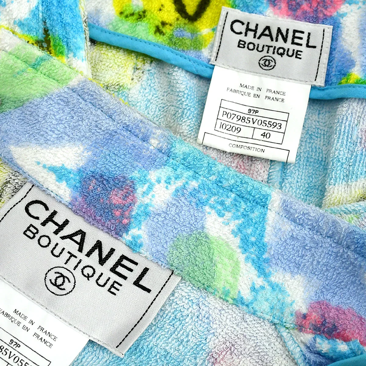 Chanel Setup Sleeveless Vest Jacket Skirt Blue 97P #40 - Image 9