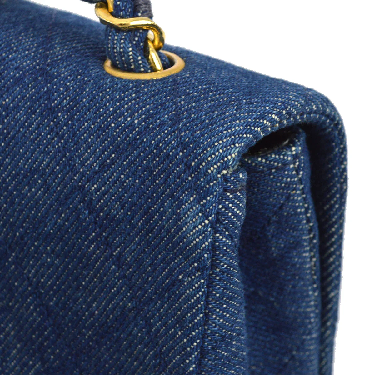 Chanel * 1989-1991 Denim Turnlock Mini Full Flap Bag - Image 6