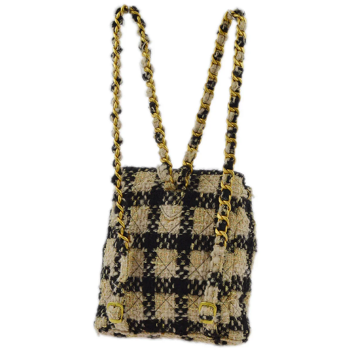 Chanel Beige Black Tweed Duma Backpack Large - Image 2