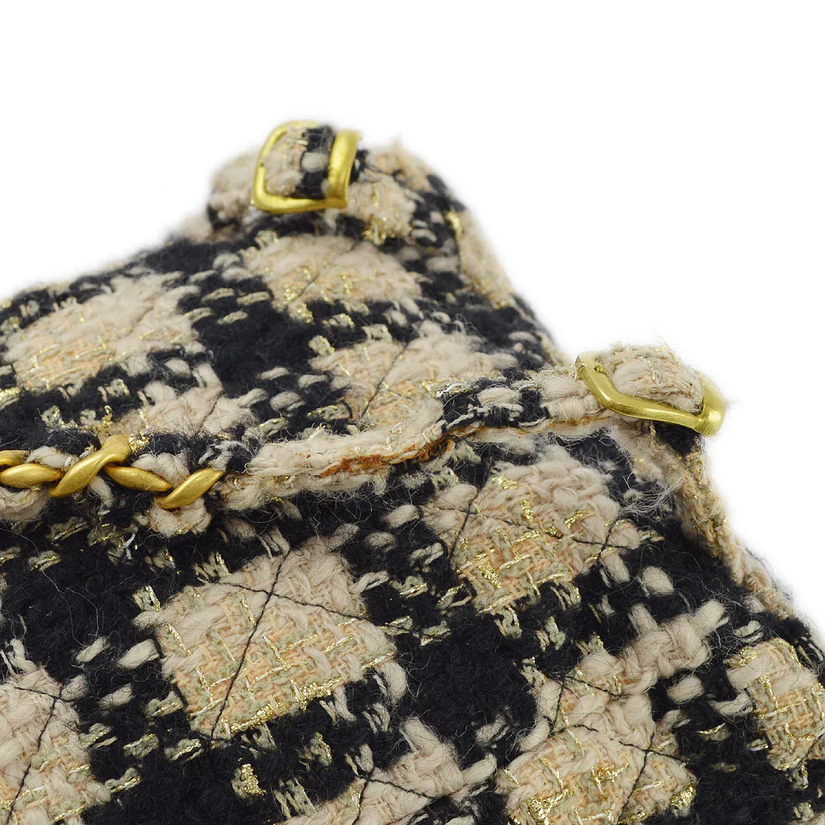 Chanel Beige Black Tweed Duma Backpack Large - Image 4