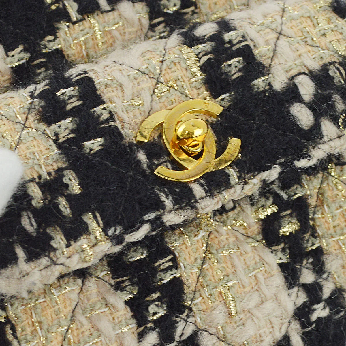 Chanel Beige Black Tweed Duma Backpack Large - Image 6