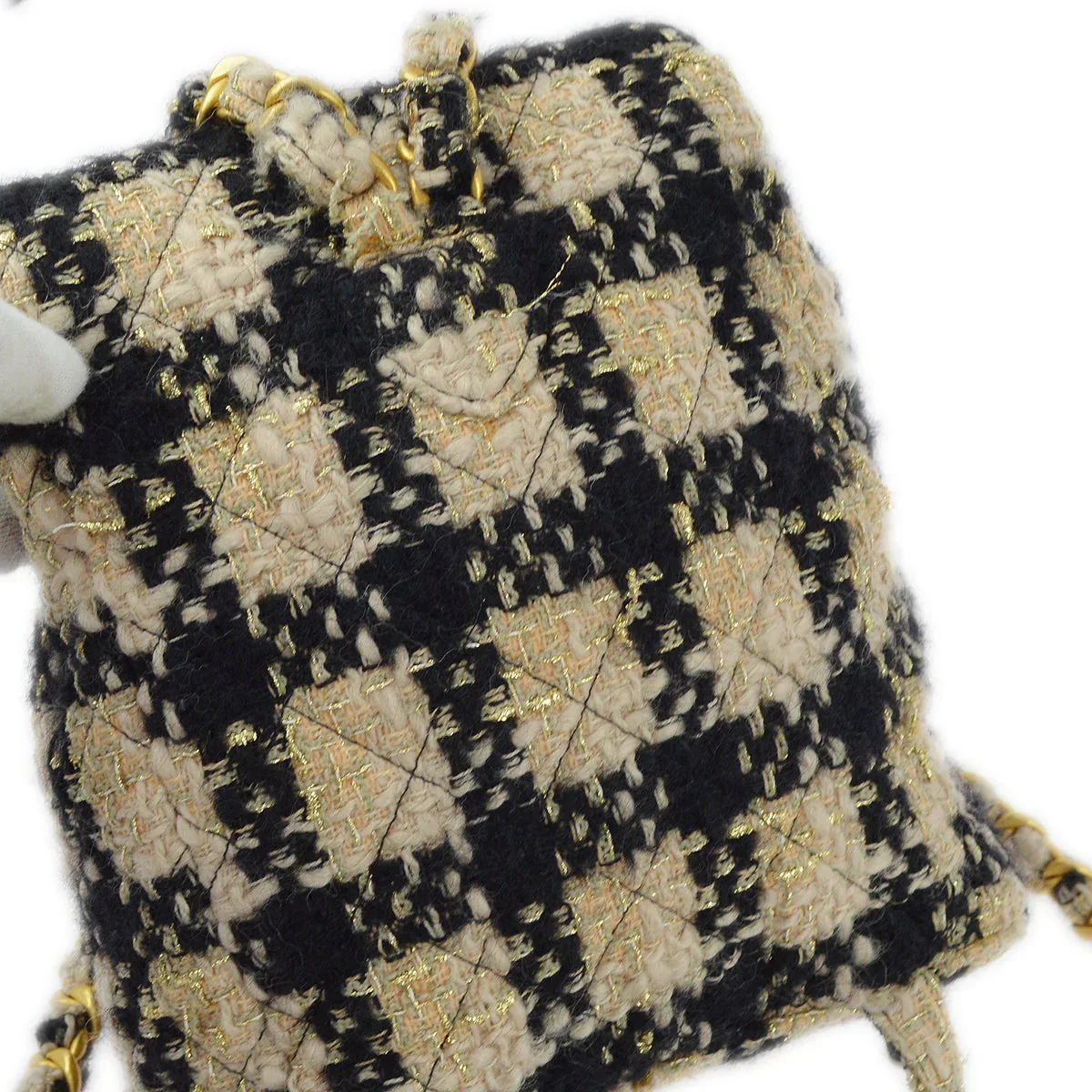 Chanel Beige Black Tweed Duma Backpack Large - Image 7