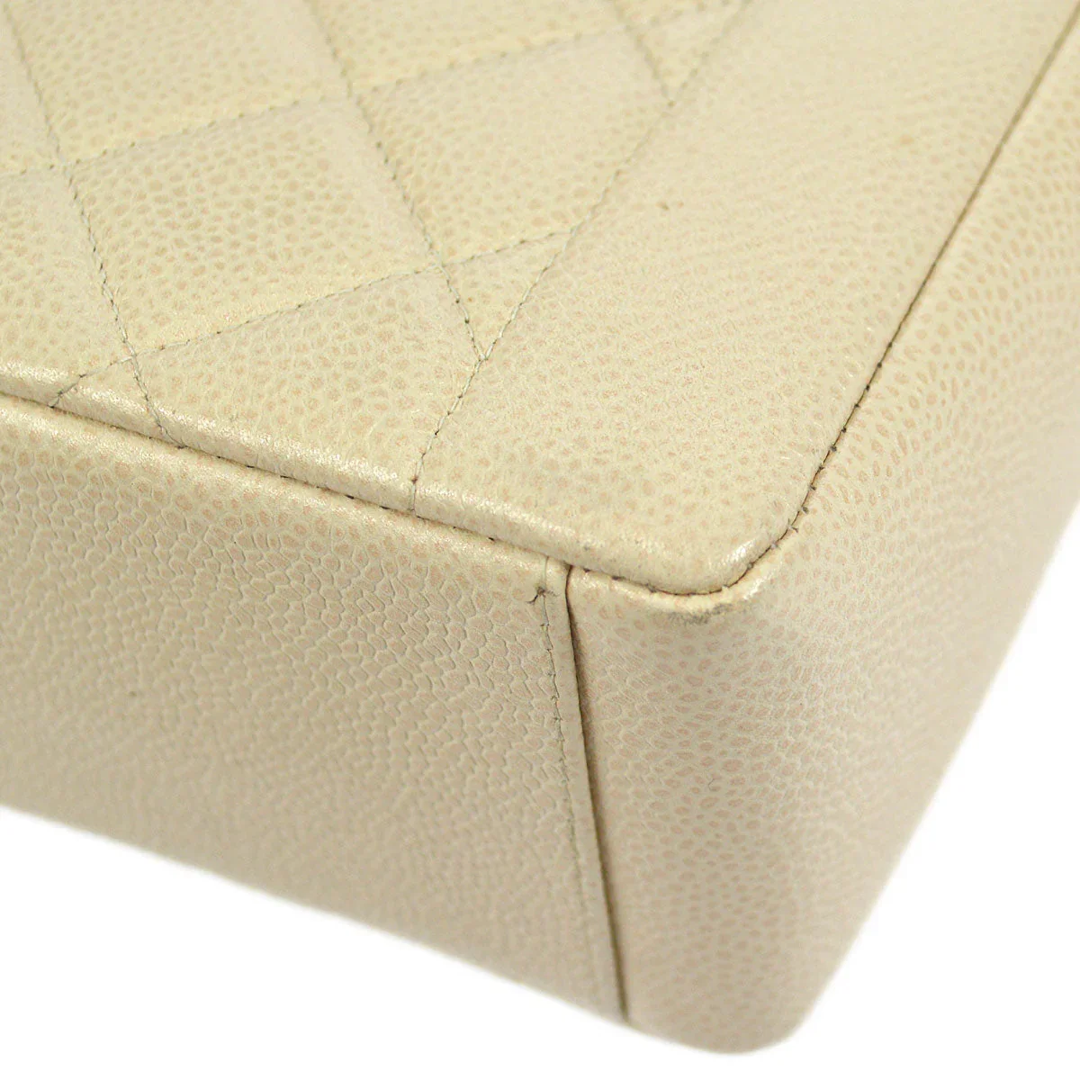 CHANEL * 1996-1997 Tall Diana Flap Medium Ivory Caviar - Image 3