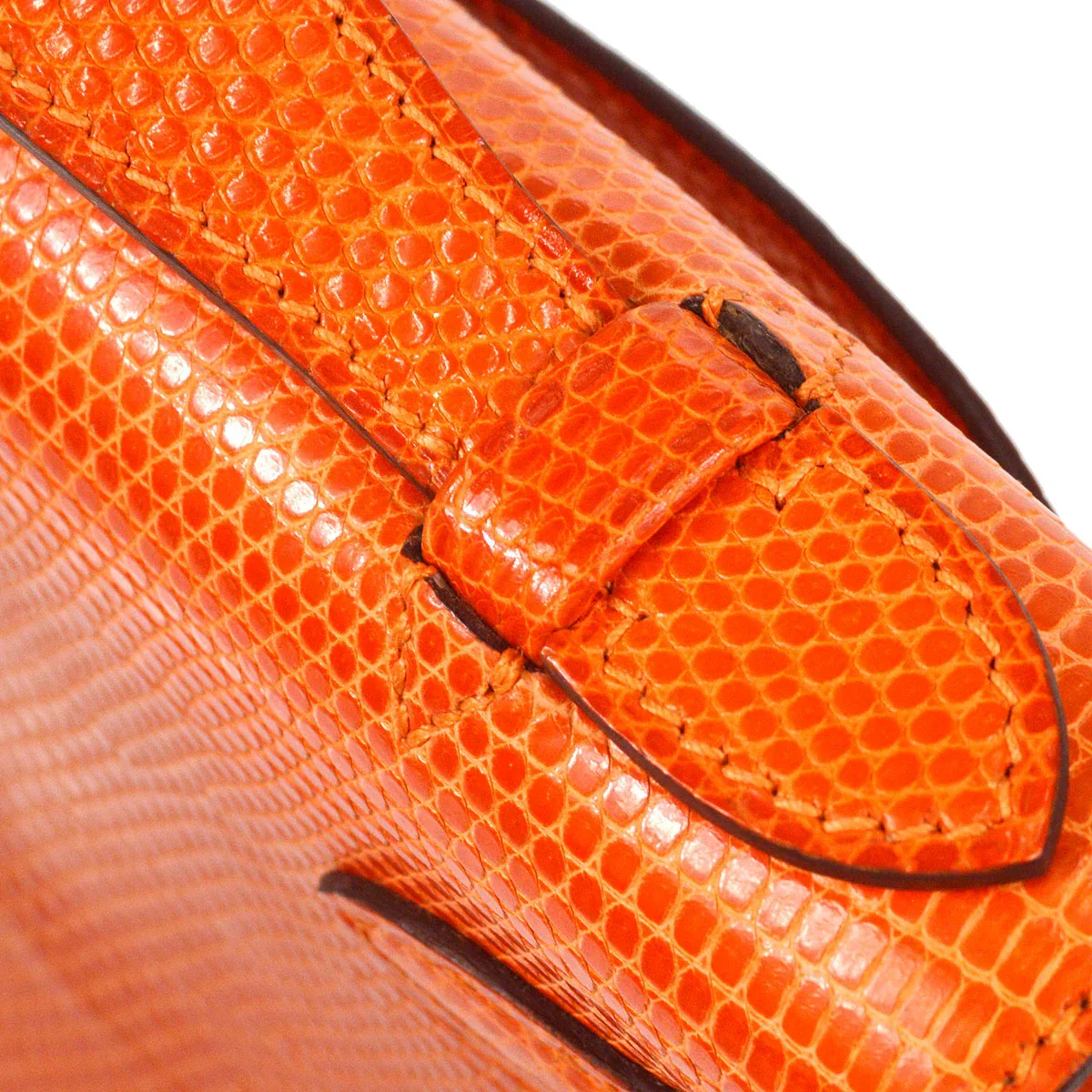 HERMES * 2006 Kelly Pochette Orange Lizard - Image 6