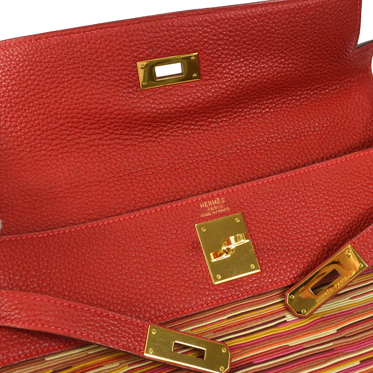 Hermes 2003 KELLY 32 2003 RETOURNE Vibrato Togo Red - Image 7