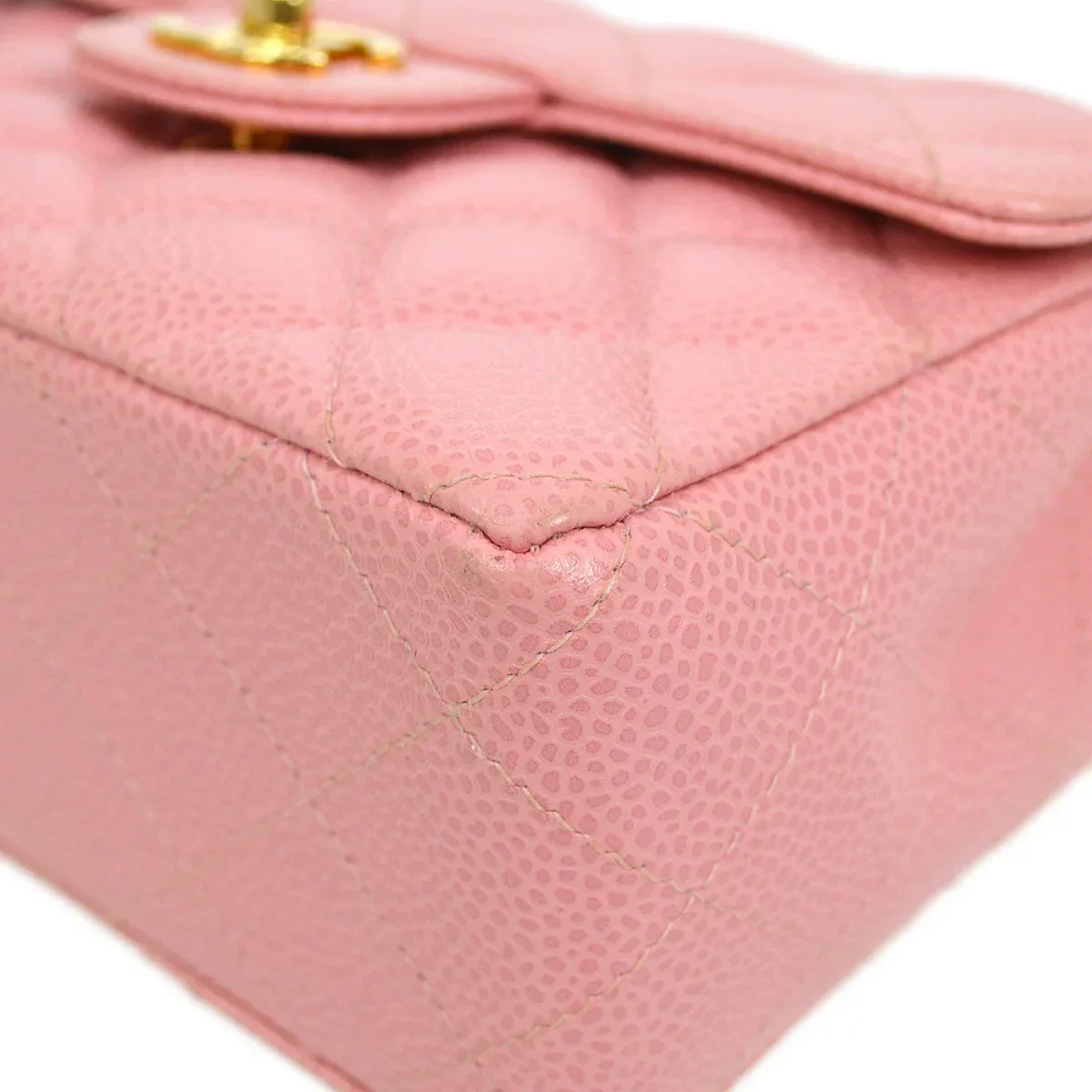 CHANEL * 2004-2005 Classic Square Mini Pink Caviar - Image 3