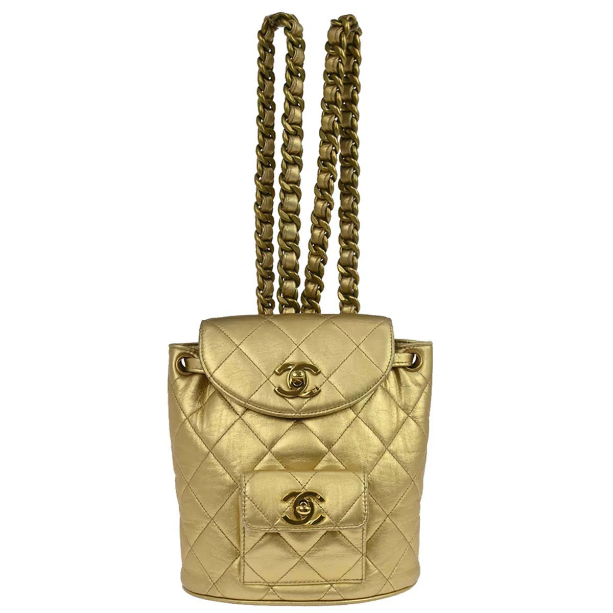 Chanel Gold Lambskin Duma Backpack Small - Image 12