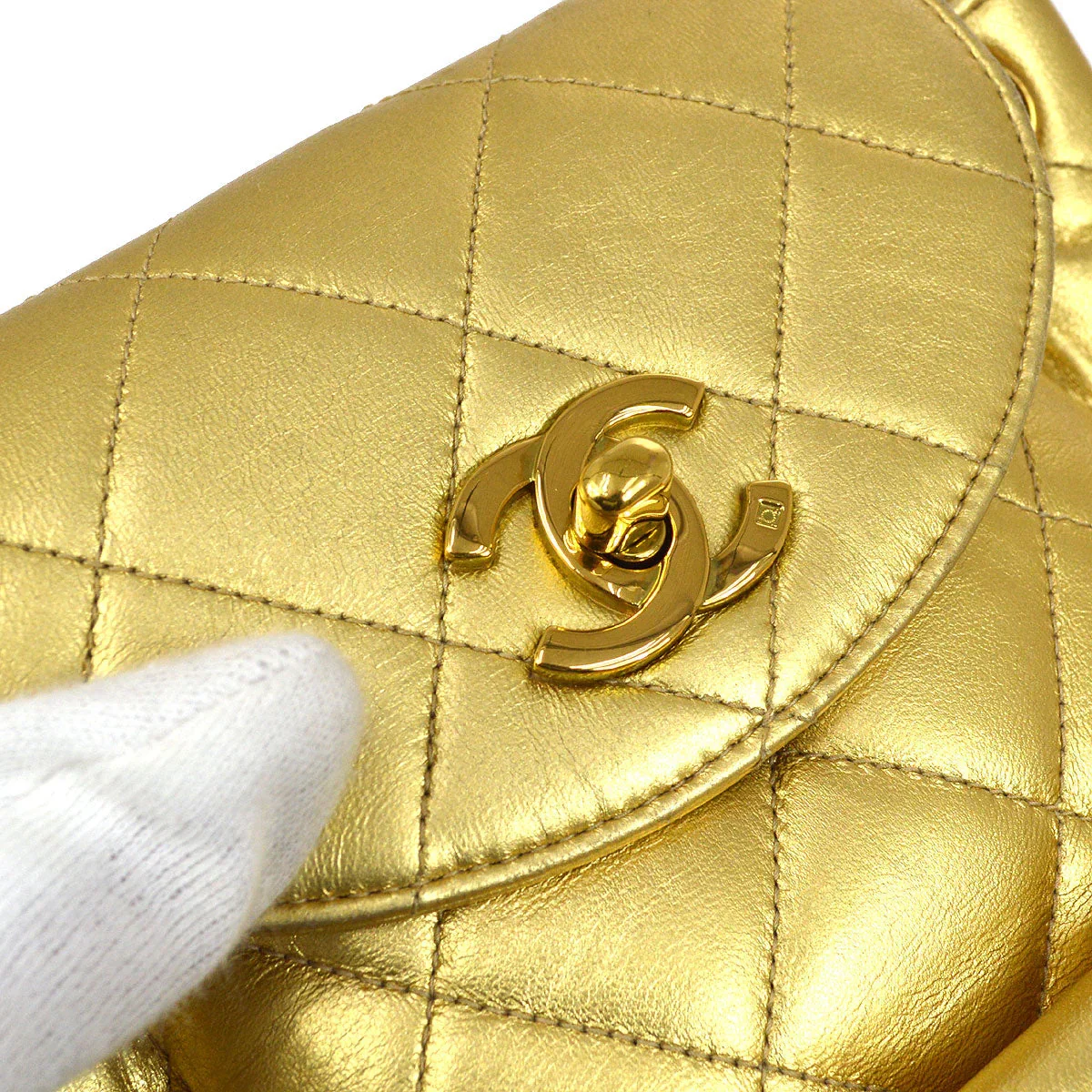 Chanel Gold Lambskin Duma Backpack Small - Image 8