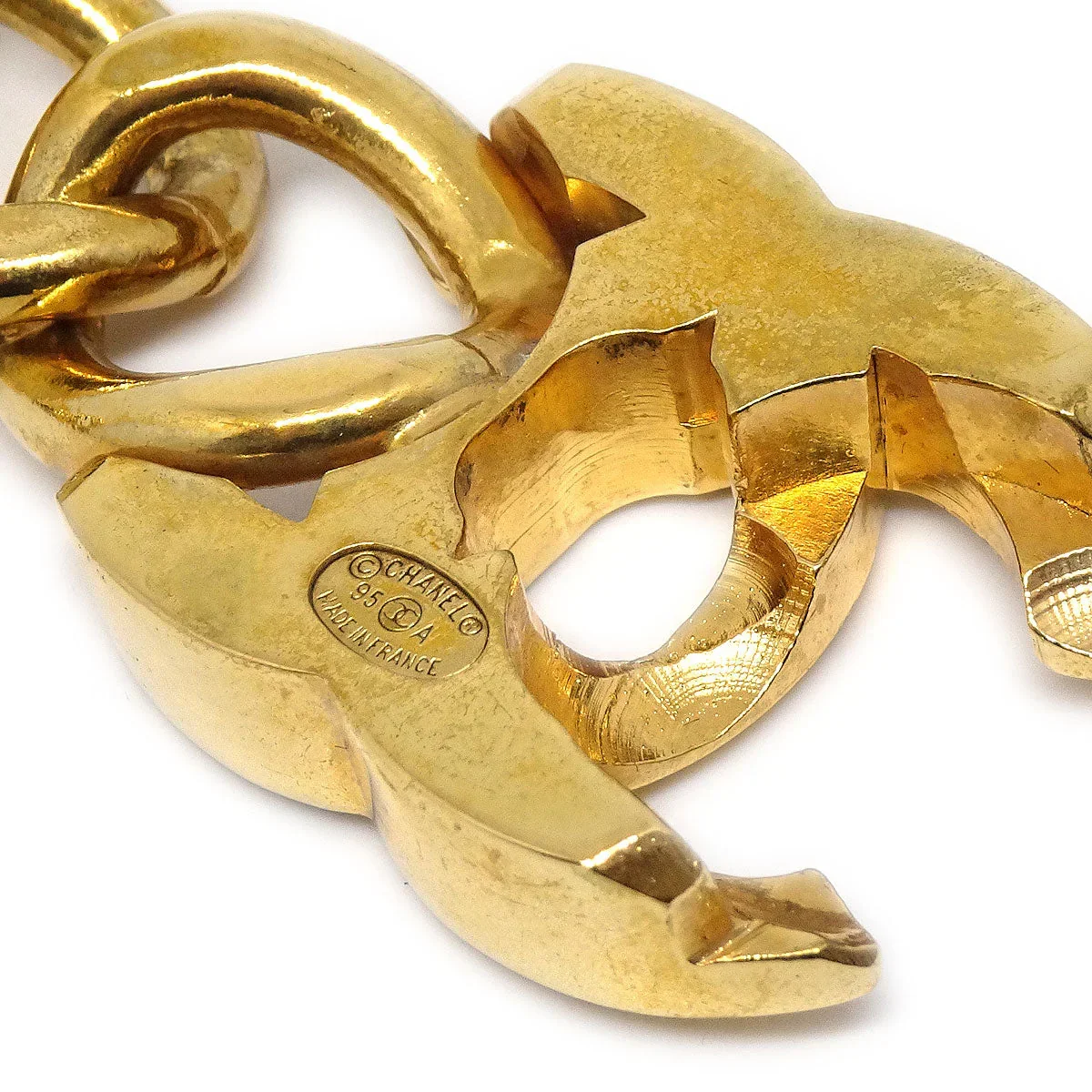 CHANEL 1995 Turnlock Gold Chain Bracelet - Image 2